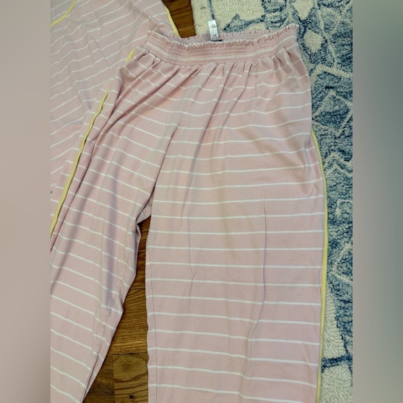 Cosabella Maternity Pima Cotton Pajama Set, size L, pants & tank, pink stripe - Picture 4 of 13
